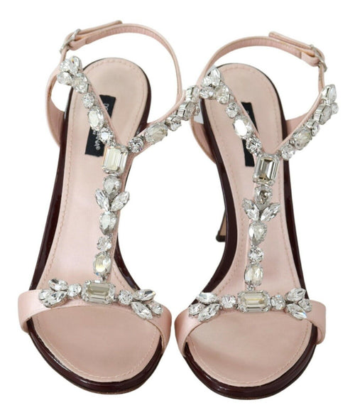 Dolce & Gabbana Pink Crystals Heels Keira Sandals - ClickThatClicks 