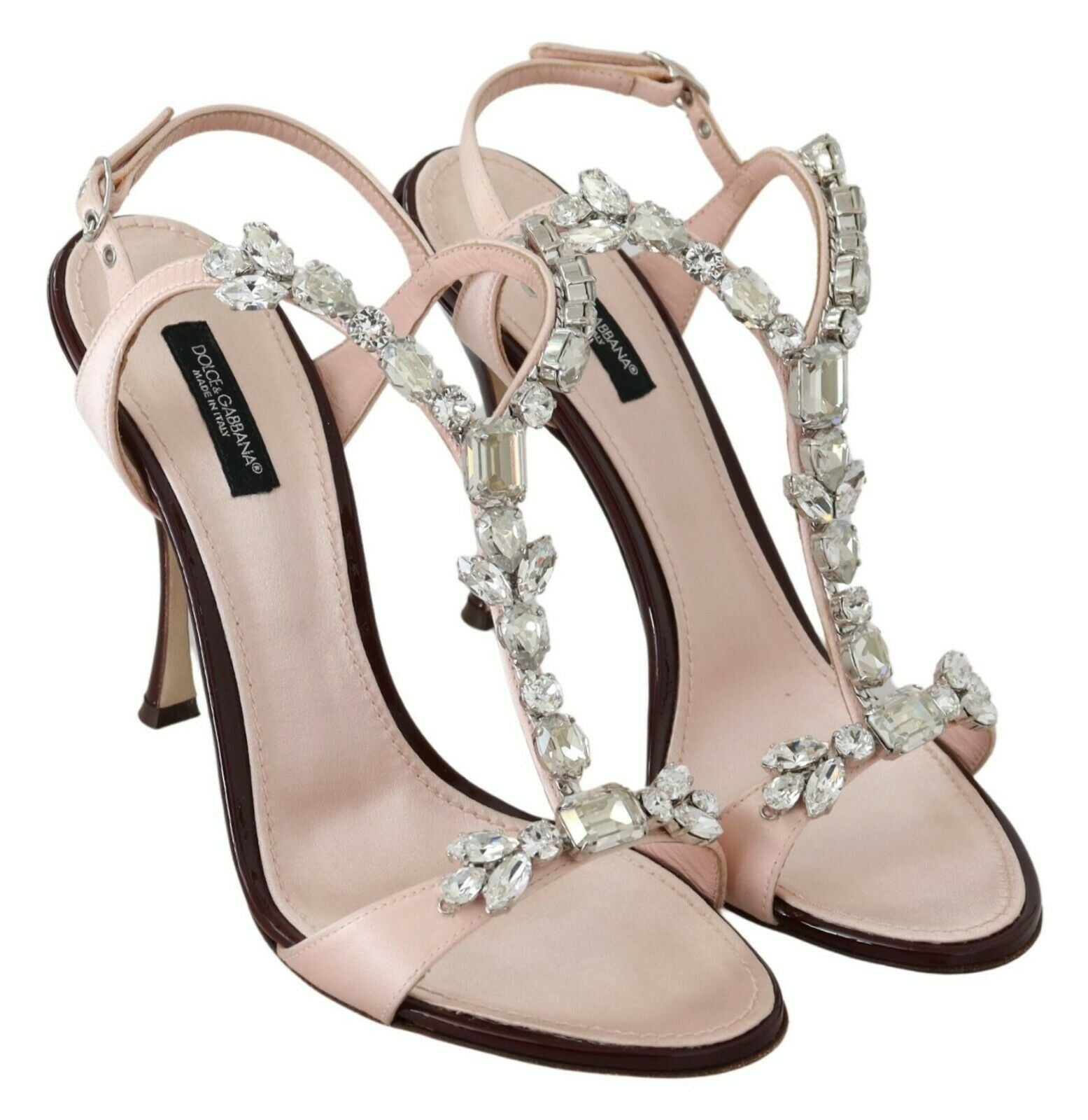 Dolce & Gabbana Pink Crystals Heels Keira Sandals - ClickThatClicks 