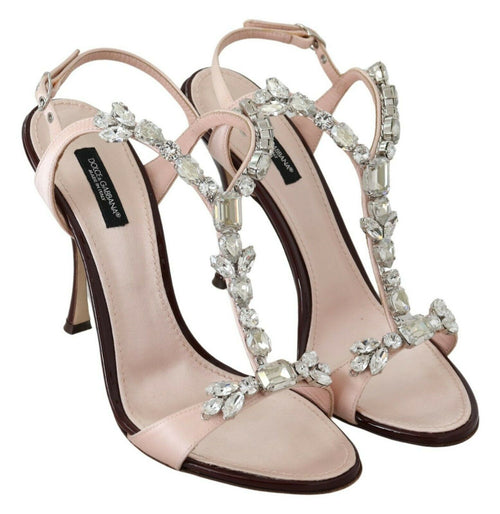 Dolce & Gabbana Pink Crystals Heels Keira Sandals - ClickThatClicks 