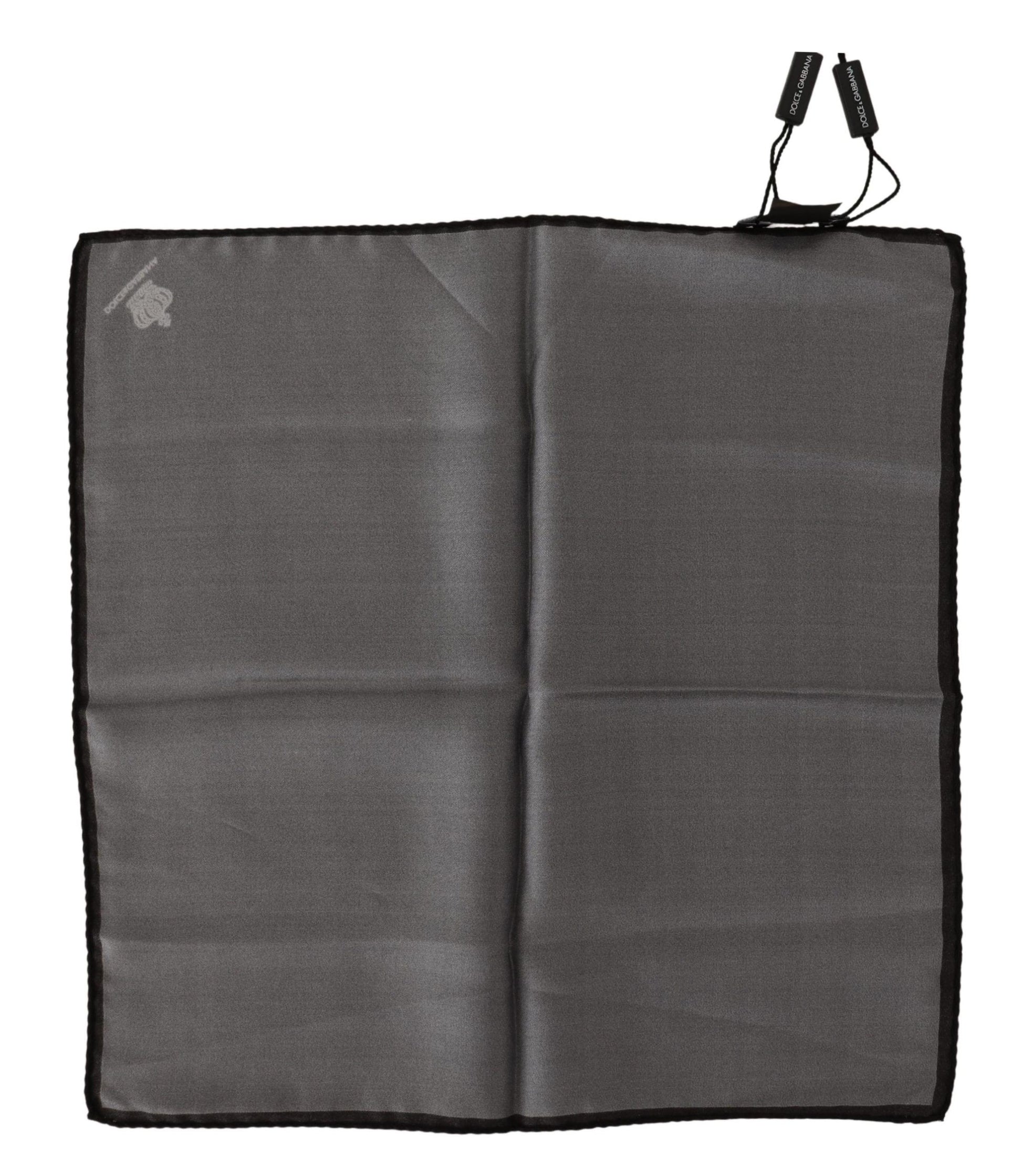 Dolce & Gabbana Gray 100% Silk Square Handkerchief Gray 100% Silk Square Handkerchief - ClickThatClicks 