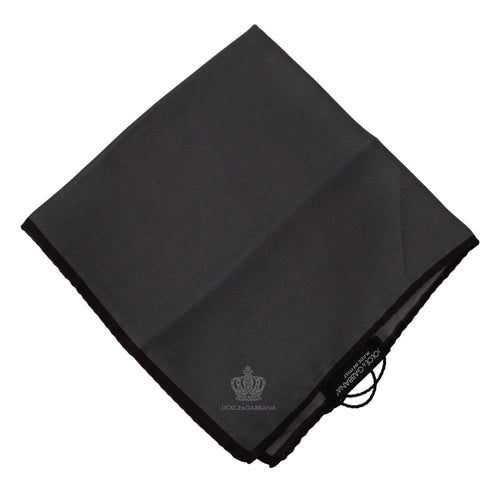 Dolce & Gabbana Gray 100% Silk Square Handkerchief Gray 100% Silk Square Handkerchief - ClickThatClicks 