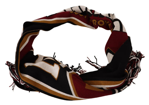 Dolce & Gabbana Multicolor Wool Knit DG King Shawl Wrap Scarf - ClickThatClicks 