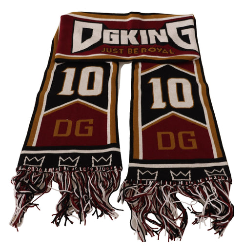 Dolce & Gabbana Multicolor Wool Knit DG King Shawl Wrap Scarf - ClickThatClicks 