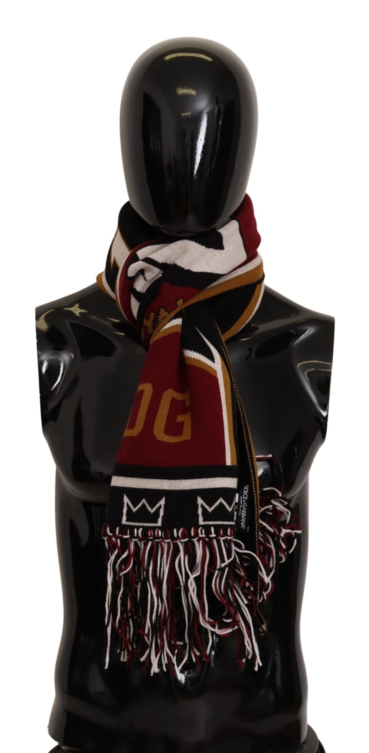 Dolce & Gabbana Multicolor Wool Knit DG King Shawl Wrap Scarf - ClickThatClicks 