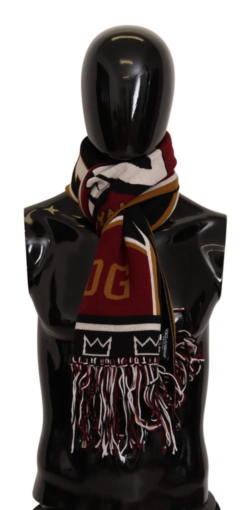 Dolce & Gabbana Multicolor Wool Knit DG King Shawl Wrap Scarf - ClickThatClicks 
