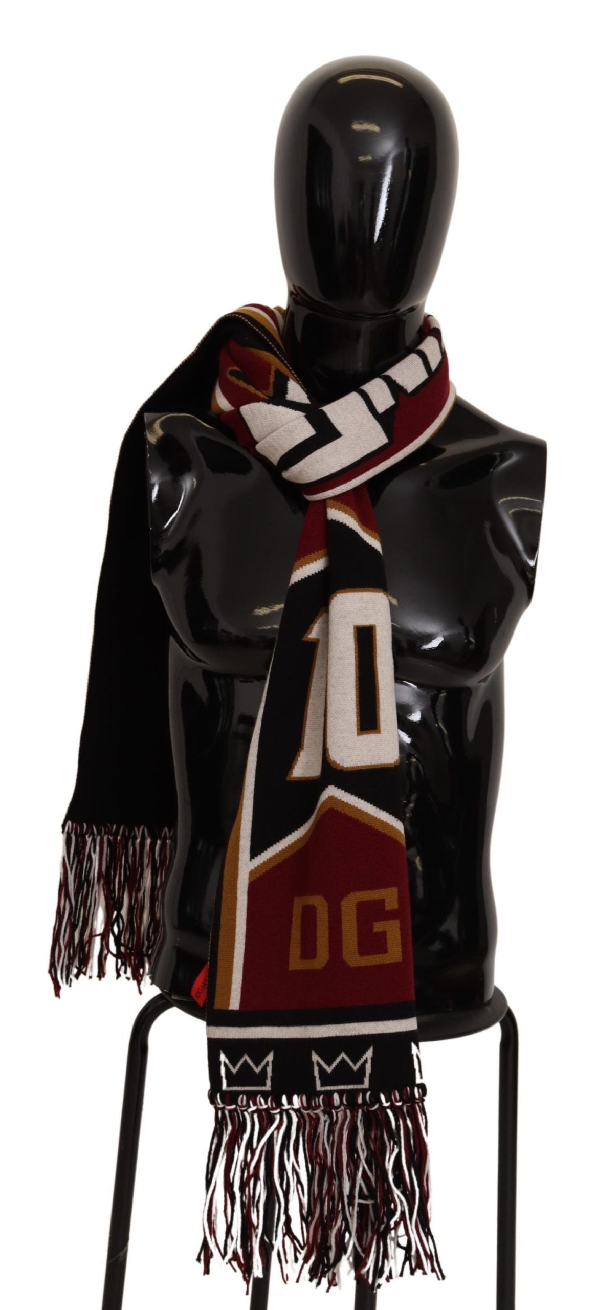 Dolce & Gabbana Multicolor Wool Knit DG King Shawl Wrap Scarf - ClickThatClicks 