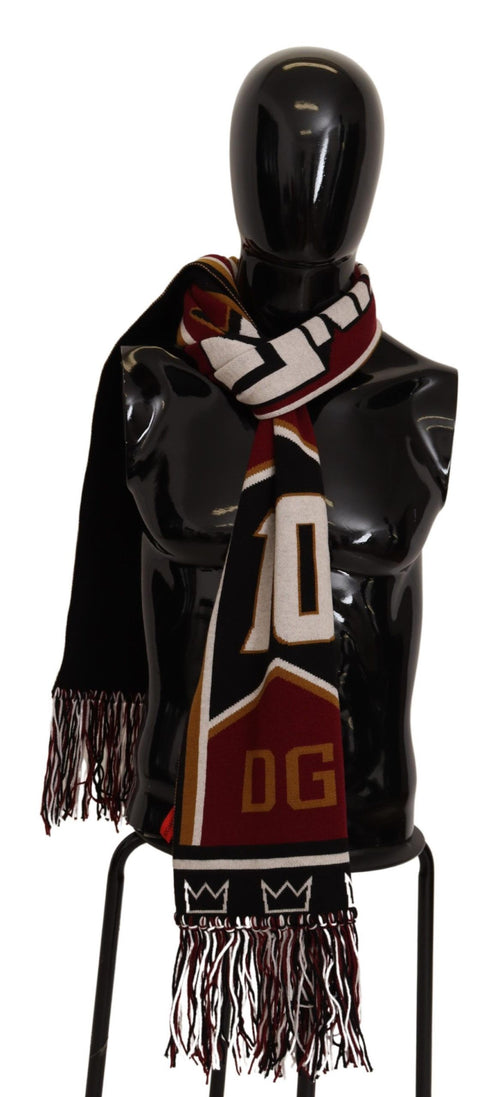 Dolce & Gabbana Multicolor Wool Knit DG King Shawl Wrap Scarf - ClickThatClicks 
