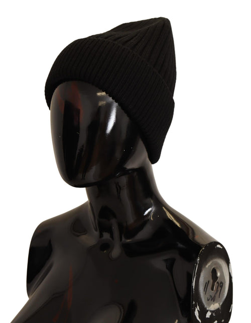 Dolce & Gabbana Black Wool Knit Women Winter Hat - ClickThatClicks 