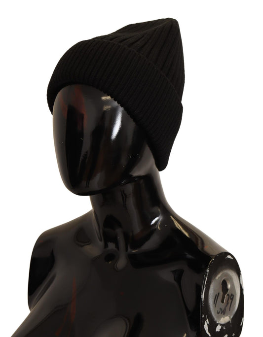 Dolce & Gabbana Black Wool Knit Women Winter Hat - ClickThatClicks 