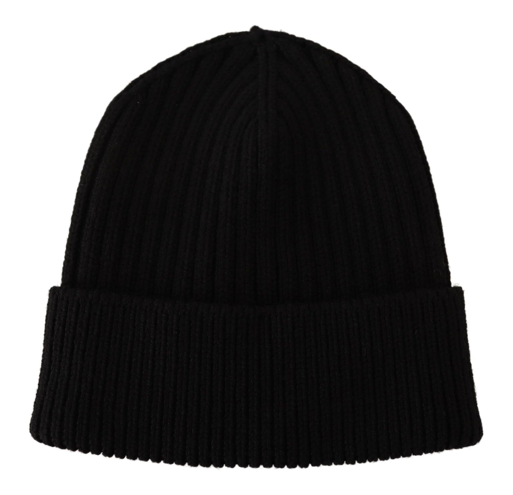 Dolce & Gabbana Black Wool Knit Women Winter Hat - ClickThatClicks 