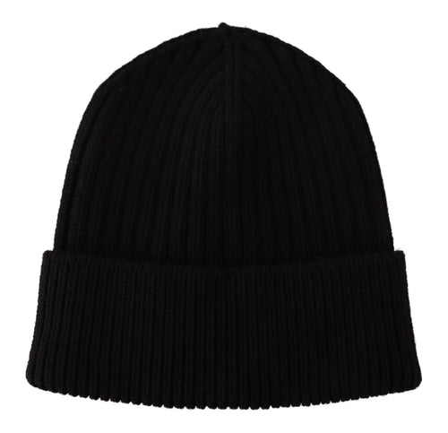 Dolce & Gabbana Black Wool Knit Women Winter Hat - ClickThatClicks 