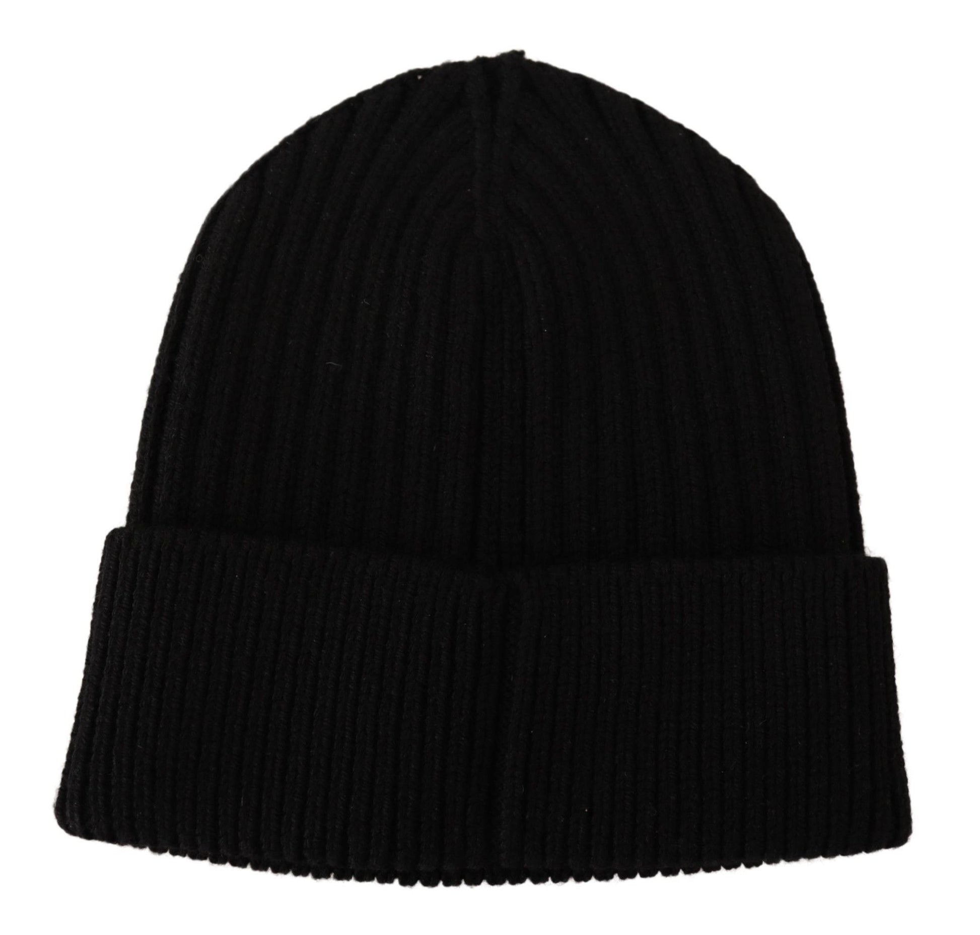 Dolce & Gabbana Black Wool Knit Women Winter Hat - ClickThatClicks 