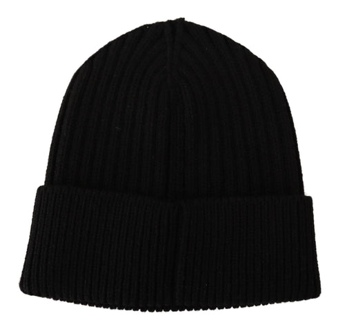 Dolce & Gabbana Black Wool Knit Women Winter Hat - ClickThatClicks 