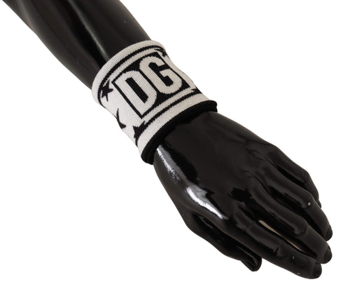 Dolce & Gabbana White Black Wool Logo #DGMILLENNIALS Wristband - ClickThatClicks 