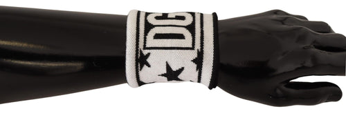 Dolce & Gabbana White Black Wool Logo #DGMILLENNIALS Wristband - ClickThatClicks 