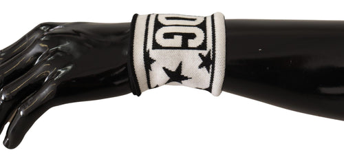 Dolce & Gabbana White Black Wool Logo #DGMILLENNIALS Wristband - ClickThatClicks 