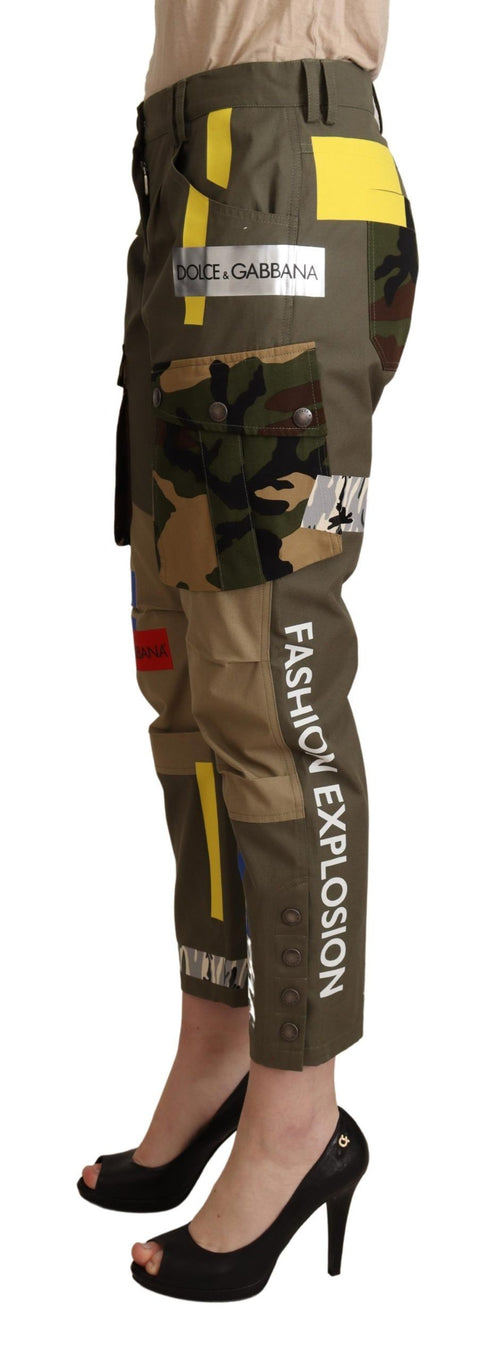 Dolce & Gabbana Green Military Cargo Trouser Cotton Pants - ClickThatClicks 