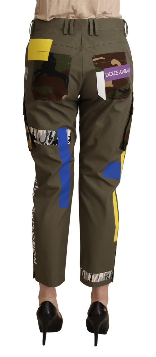 Dolce & Gabbana Green Military Cargo Trouser Cotton Pants - ClickThatClicks 