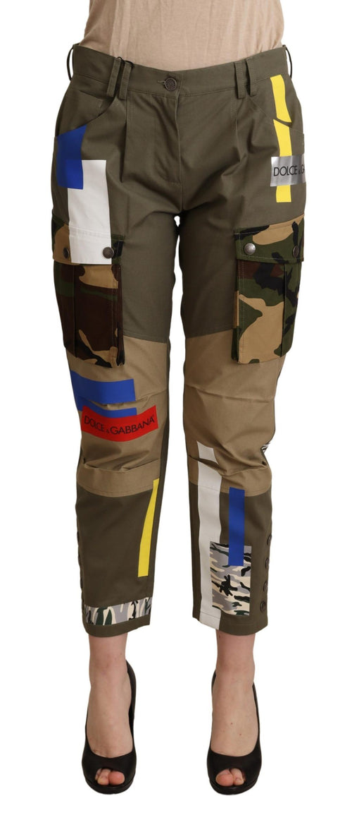 Dolce & Gabbana Green Military Cargo Trouser Cotton Pants - ClickThatClicks 