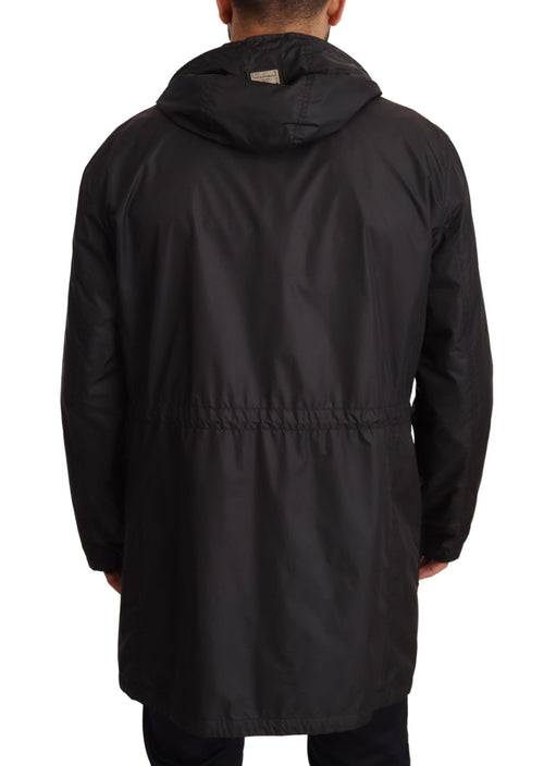 Dolce & Gabbana Black Hooded Mens Trench Coat Jacket - ClickThatClicks 