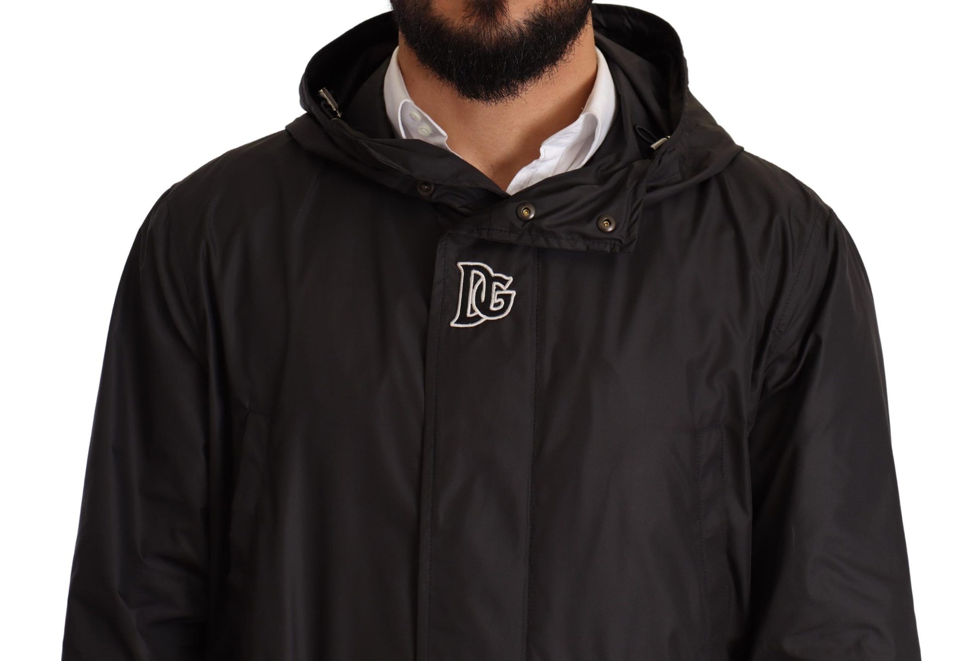 Dolce & Gabbana Black Hooded Mens Trench Coat Jacket - ClickThatClicks 