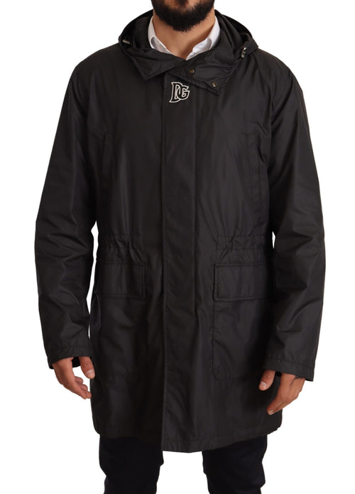 Dolce & Gabbana Black Hooded Mens Trench Coat Jacket - ClickThatClicks 