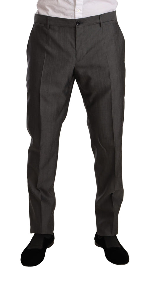 Dolce & Gabbana Gray Metallic MARTINI Slim Fit Set Suit - ClickThatClicks 