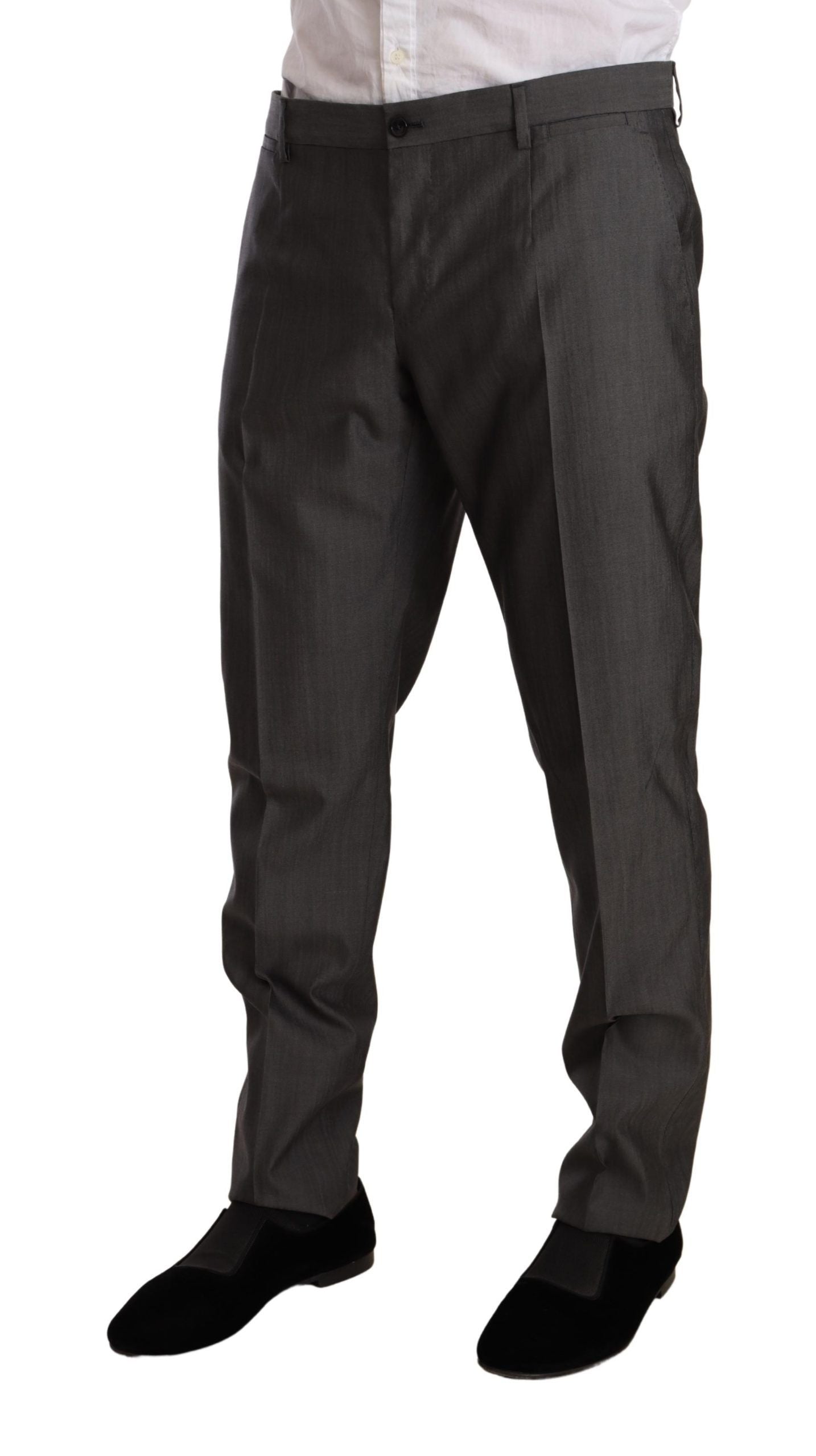 Dolce & Gabbana Gray Metallic MARTINI Slim Fit Set Suit - ClickThatClicks 