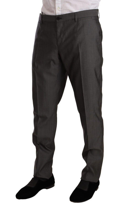 Dolce & Gabbana Gray Metallic MARTINI Slim Fit Set Suit - ClickThatClicks 