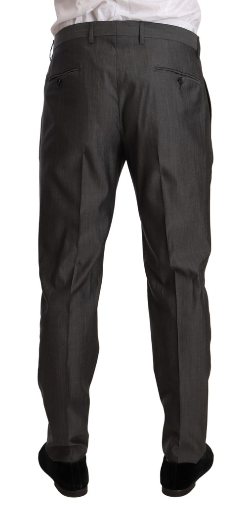 Dolce & Gabbana Gray Metallic MARTINI Slim Fit Set Suit - ClickThatClicks 