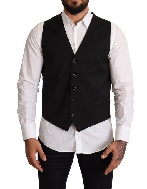 Dolce & Gabbana Black Wool Formal Waistcoat Dress - ClickThatClicks 