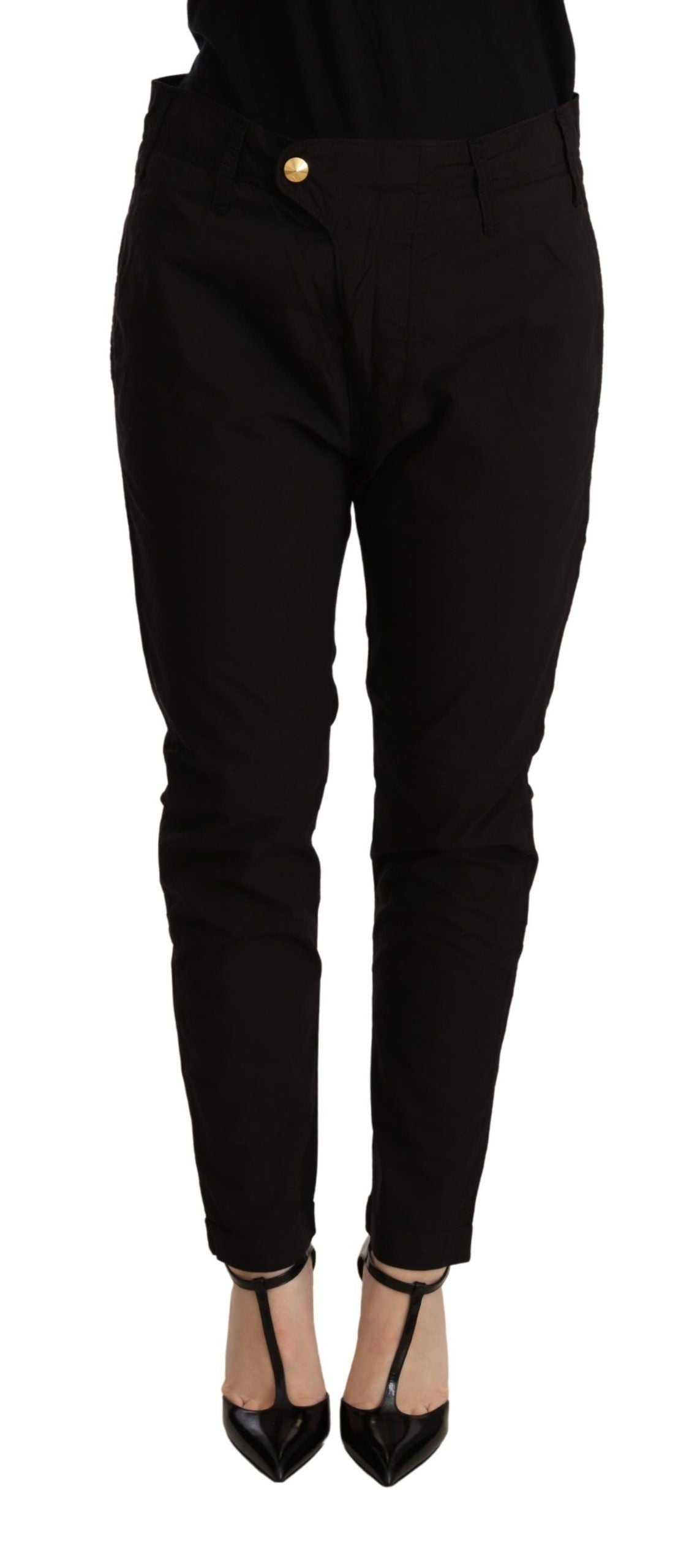 CYCLE Black Mid Waist BAGGY Fit Skinny Trouser - ClickThatClicks 