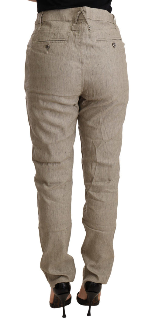 CYCLE Beige Mid Waist Casual Baggy Stretch Trouser - ClickThatClicks 