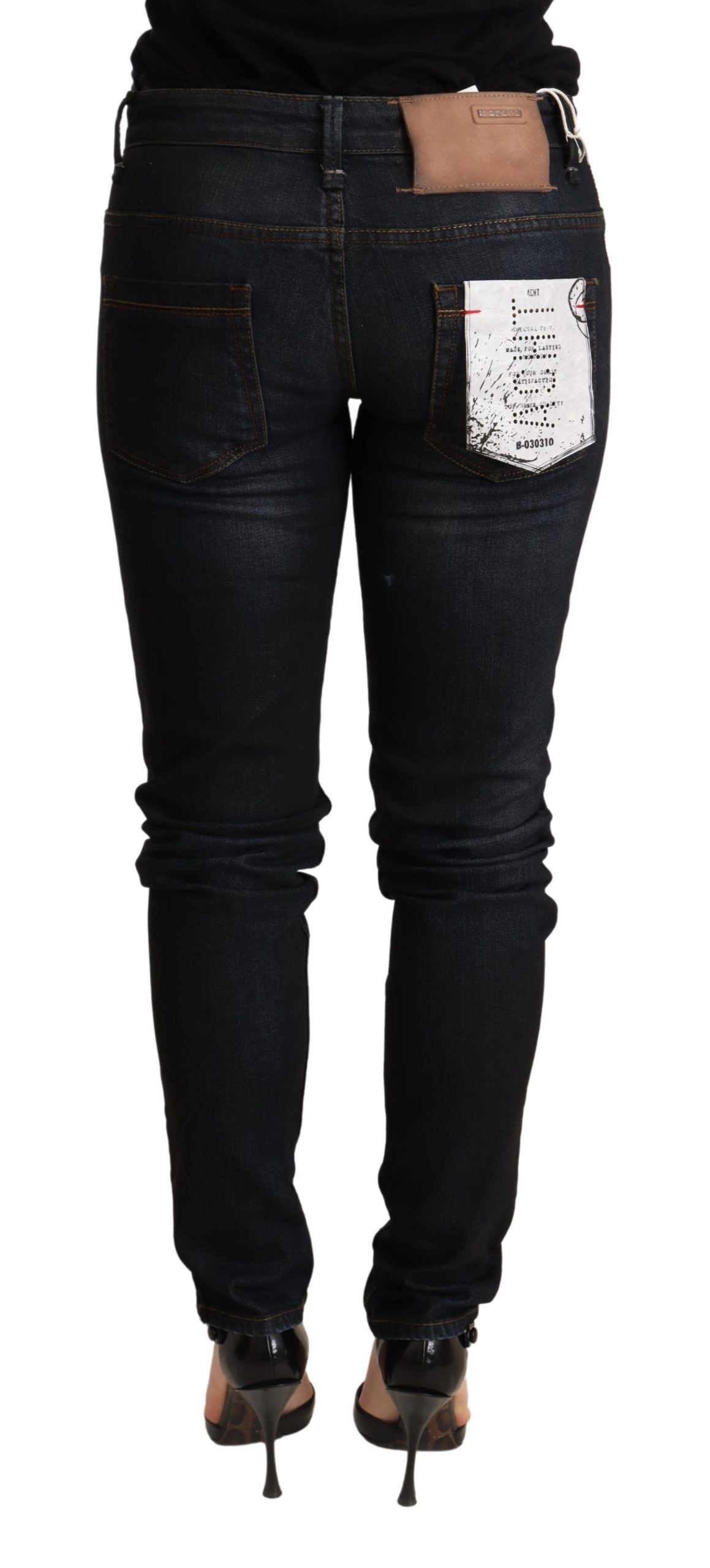 Acht Blue Washed Low Waist Skinny Denim Trouser - ClickThatClicks 