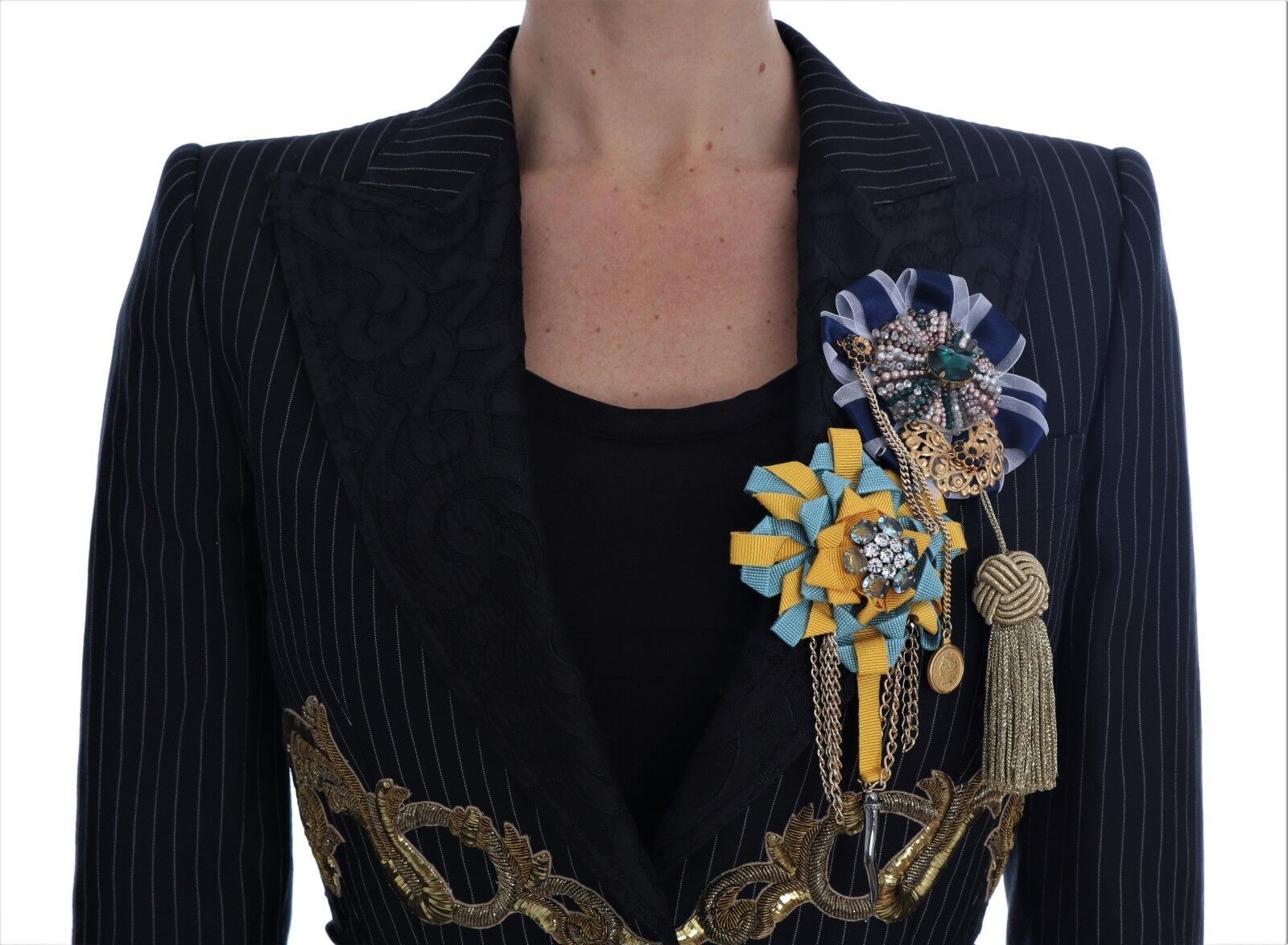 Dolce & Gabbana Black Crystal Fairy Tale Blazer Jacket - ClickThatClicks 