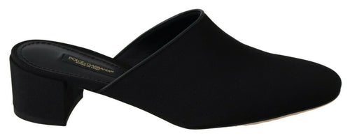 Dolce & Gabbana Black Grosgrain Slides Sandals Women Shoes - ClickThatClicks 