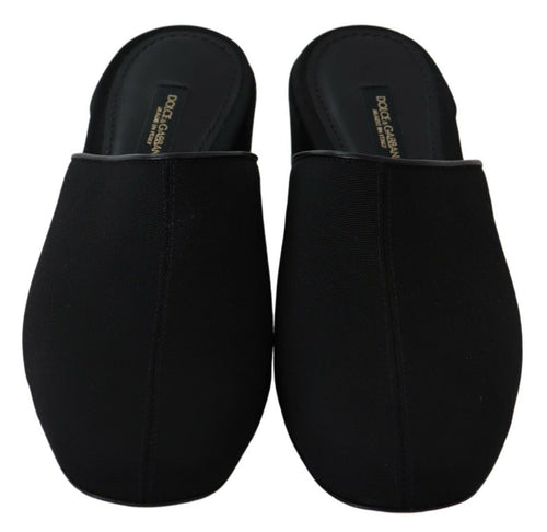 Dolce & Gabbana Black Grosgrain Slides Sandals Women Shoes - ClickThatClicks 