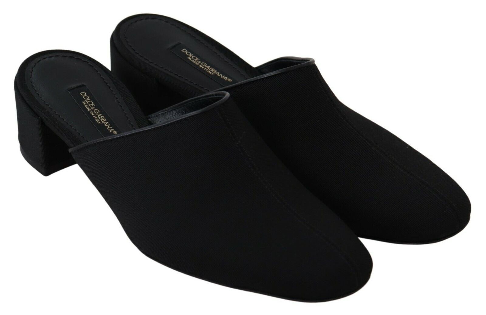 Dolce & Gabbana Black Grosgrain Slides Sandals Women Shoes - ClickThatClicks 
