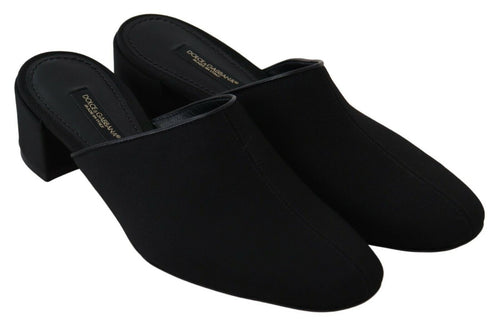 Dolce & Gabbana Black Grosgrain Slides Sandals Women Shoes - ClickThatClicks 