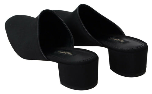 Dolce & Gabbana Black Grosgrain Slides Sandals Women Shoes - ClickThatClicks 