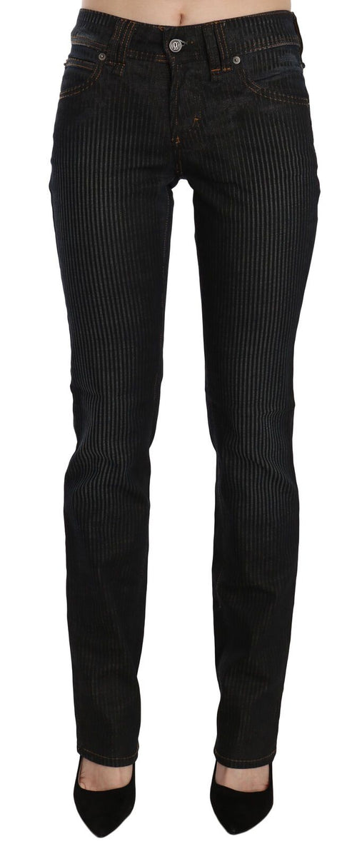 John Galliano Black Mid Waist Slim Fit Corduroy Denim Casual Pants - ClickThatClicks 