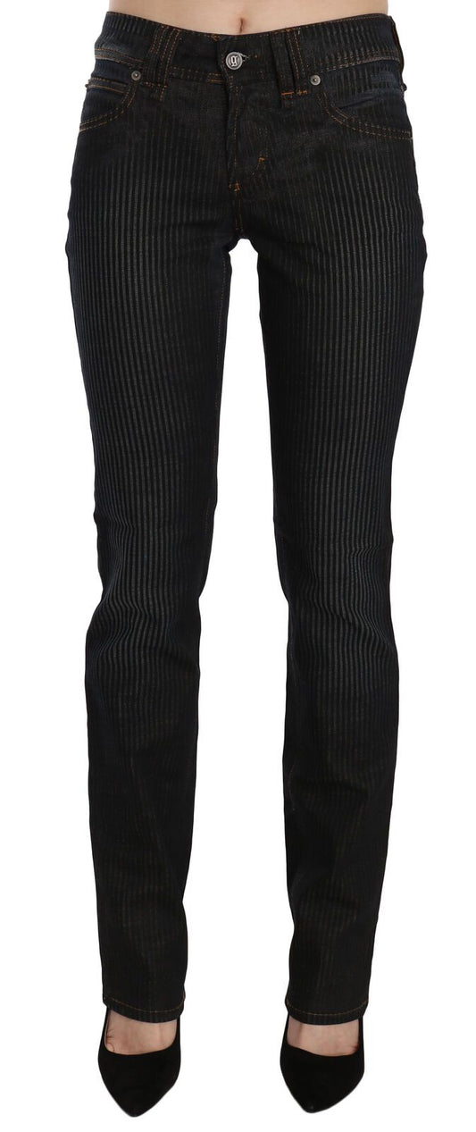 John Galliano Black Mid Waist Slim Fit Corduroy Denim Casual Pants - ClickThatClicks 