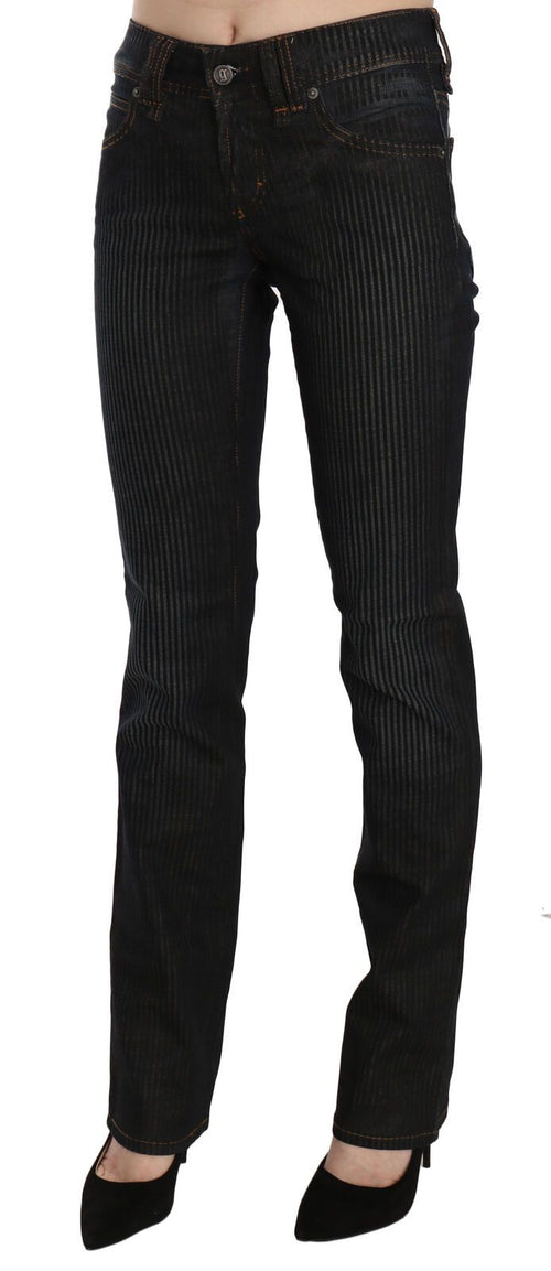 John Galliano Black Mid Waist Slim Fit Corduroy Denim Casual Pants - ClickThatClicks 