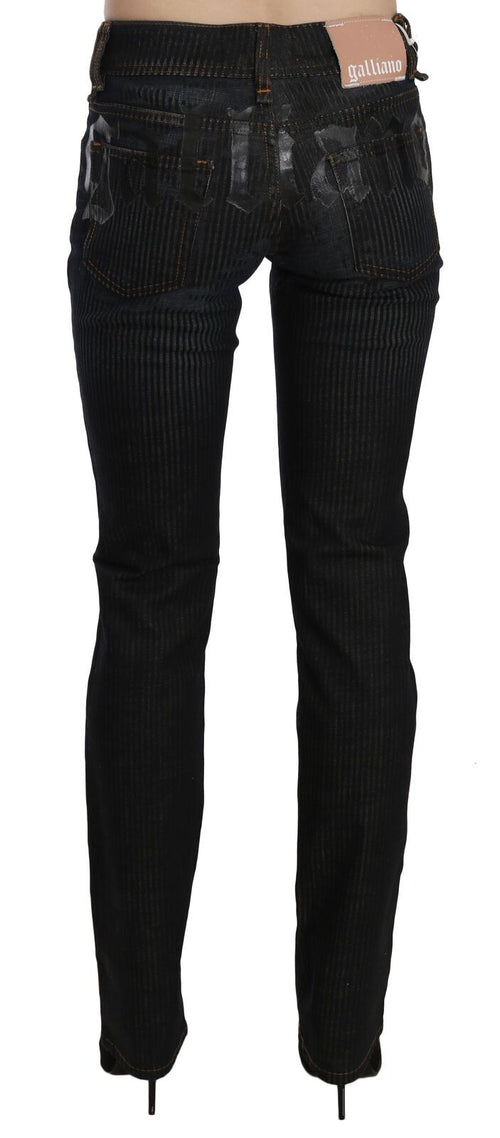 John Galliano Black Mid Waist Slim Fit Corduroy Denim Casual Pants - ClickThatClicks 