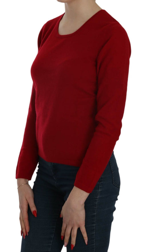 MILA SCHÖN Red Round Neck Pullover Cashmere Sweater - ClickThatClicks 