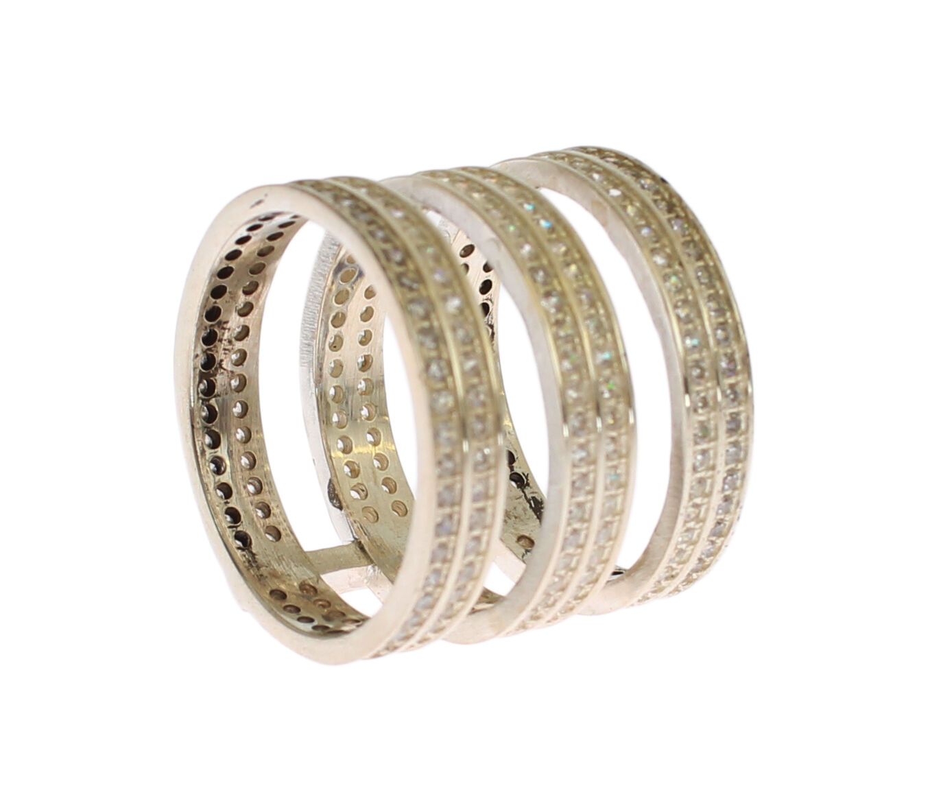 Nialaya Authentic Womens Clear CZ 925 Sterling Silver Ring - ClickThatClicks 