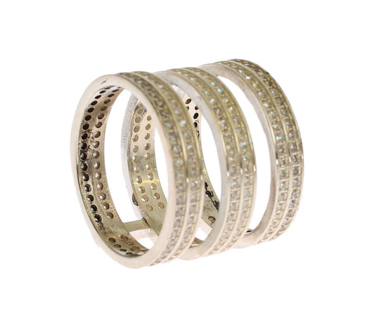 Nialaya Authentic Womens Clear CZ 925 Sterling Silver Ring - ClickThatClicks 