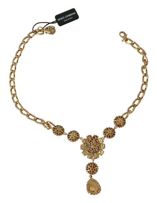 Dolce & Gabbana Pink Gold Brass Crystal Purple Pearl Pendants - ClickThatClicks 