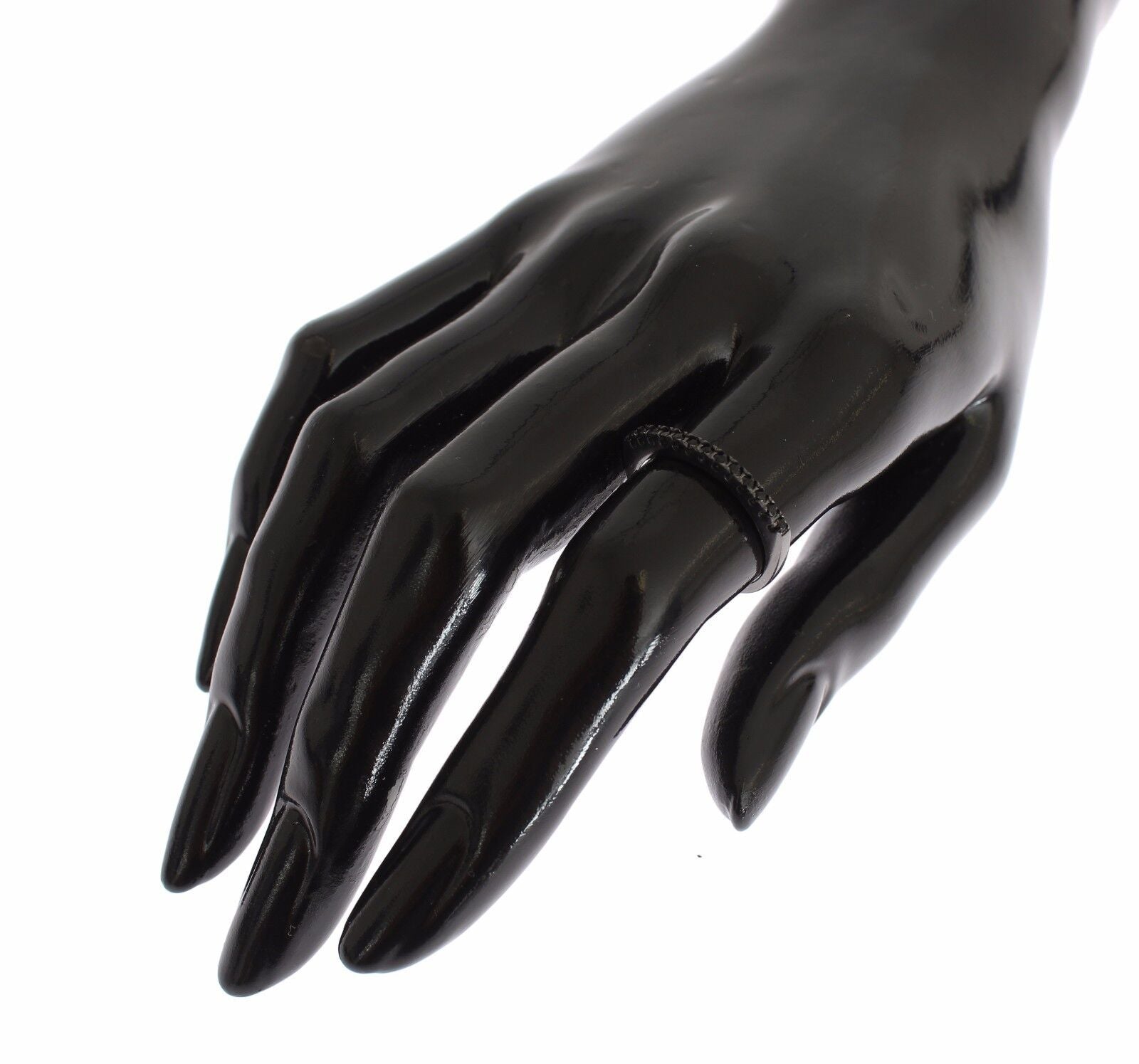 Nialaya Black CZ Rhodium 925 Silver Womens Ring - ClickThatClicks 