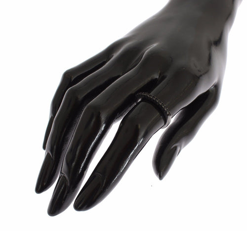Nialaya Black CZ Rhodium 925 Silver Womens Ring - ClickThatClicks 